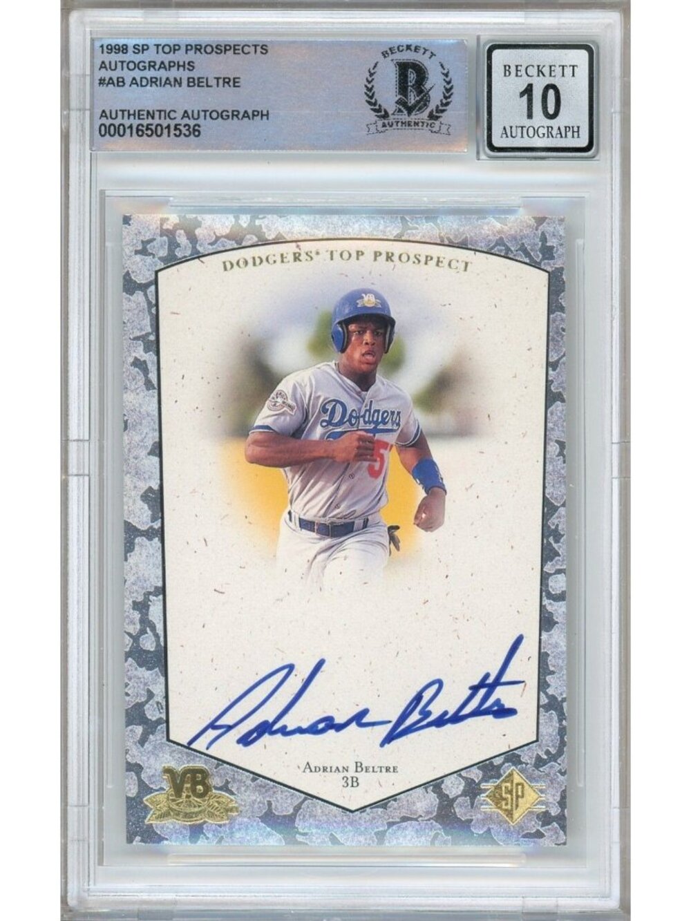 Adrian Beltre Signed 1998 SP Top Prospects #AB Dodgers BGS Auto 10 Slabbed